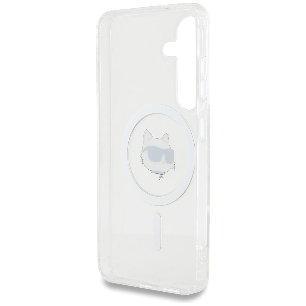 Puzdro MagSafe pre Samsung Galaxy S25 S931, Karl Lagerfeld, IML Choupette's Head, Biela
