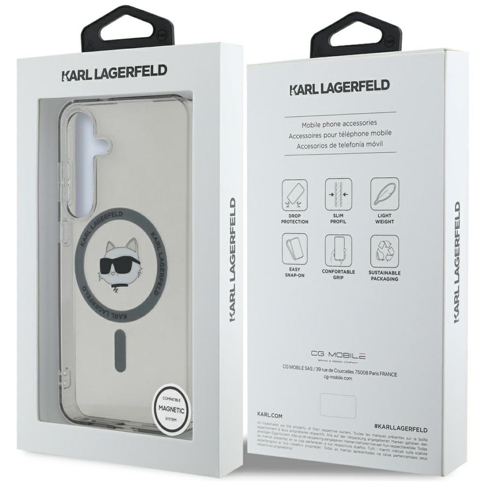 Puzdro MagSafe pre Samsung Galaxy S25 S931, Karl Lagerfeld, IML Choupette's Head, Čierne