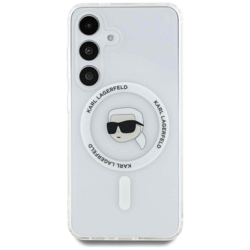 Puzdro MagSafe pre Samsung Galaxy S25 S931, Karl Lagerfeld, IML Karl's Head, Biela