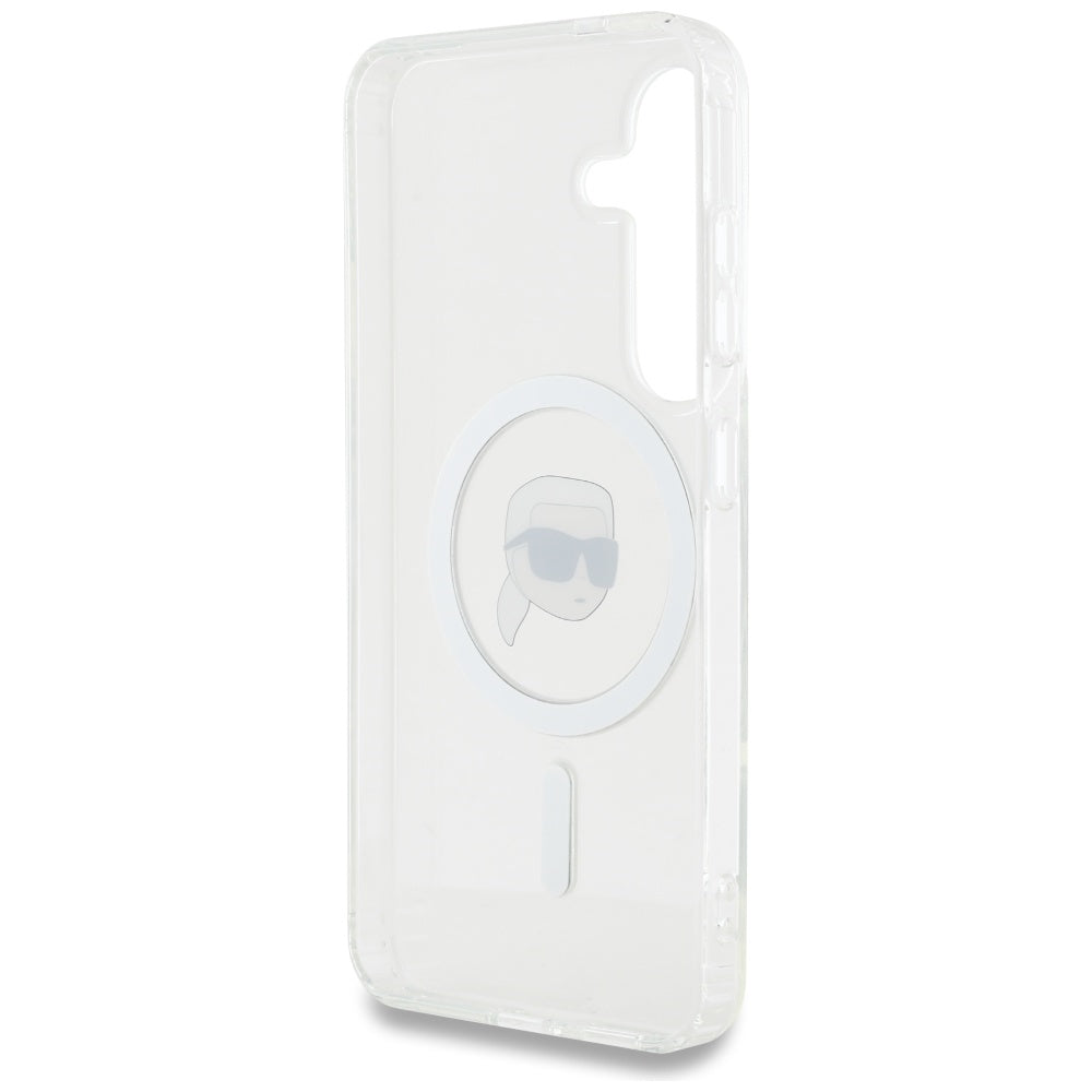 Puzdro MagSafe pre Samsung Galaxy S25 S931, Karl Lagerfeld, IML Karl's Head, Biela