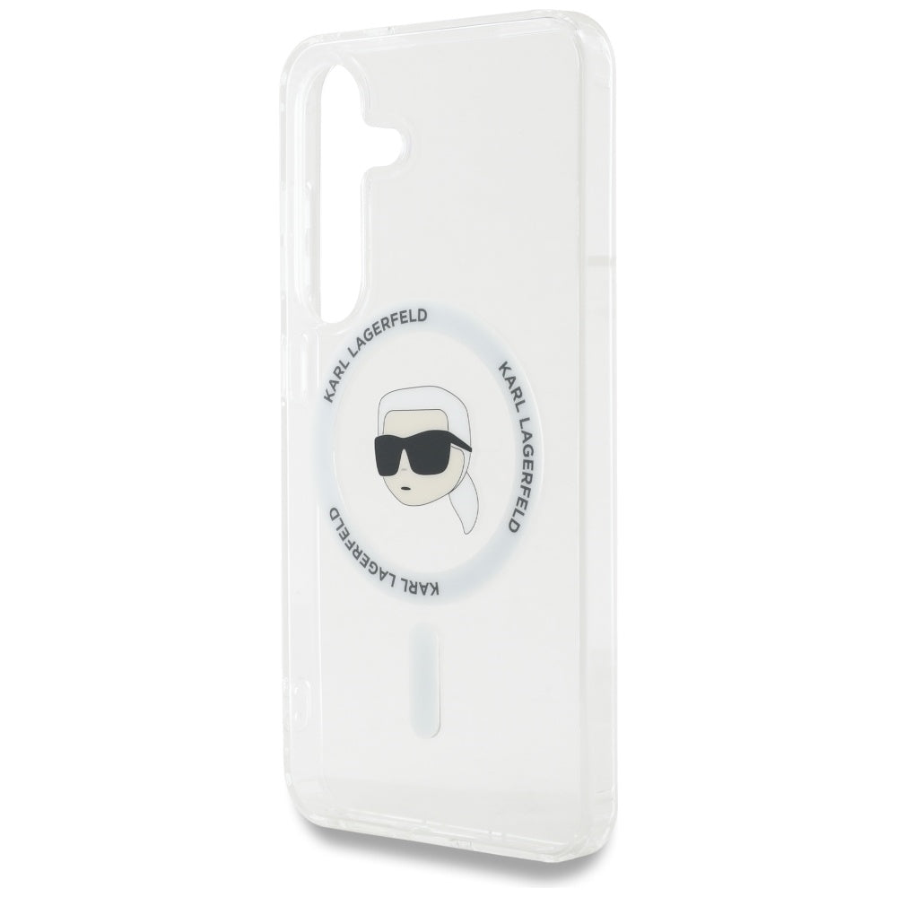 Puzdro MagSafe pre Samsung Galaxy S25 S931, Karl Lagerfeld, IML Karl's Head, Biela