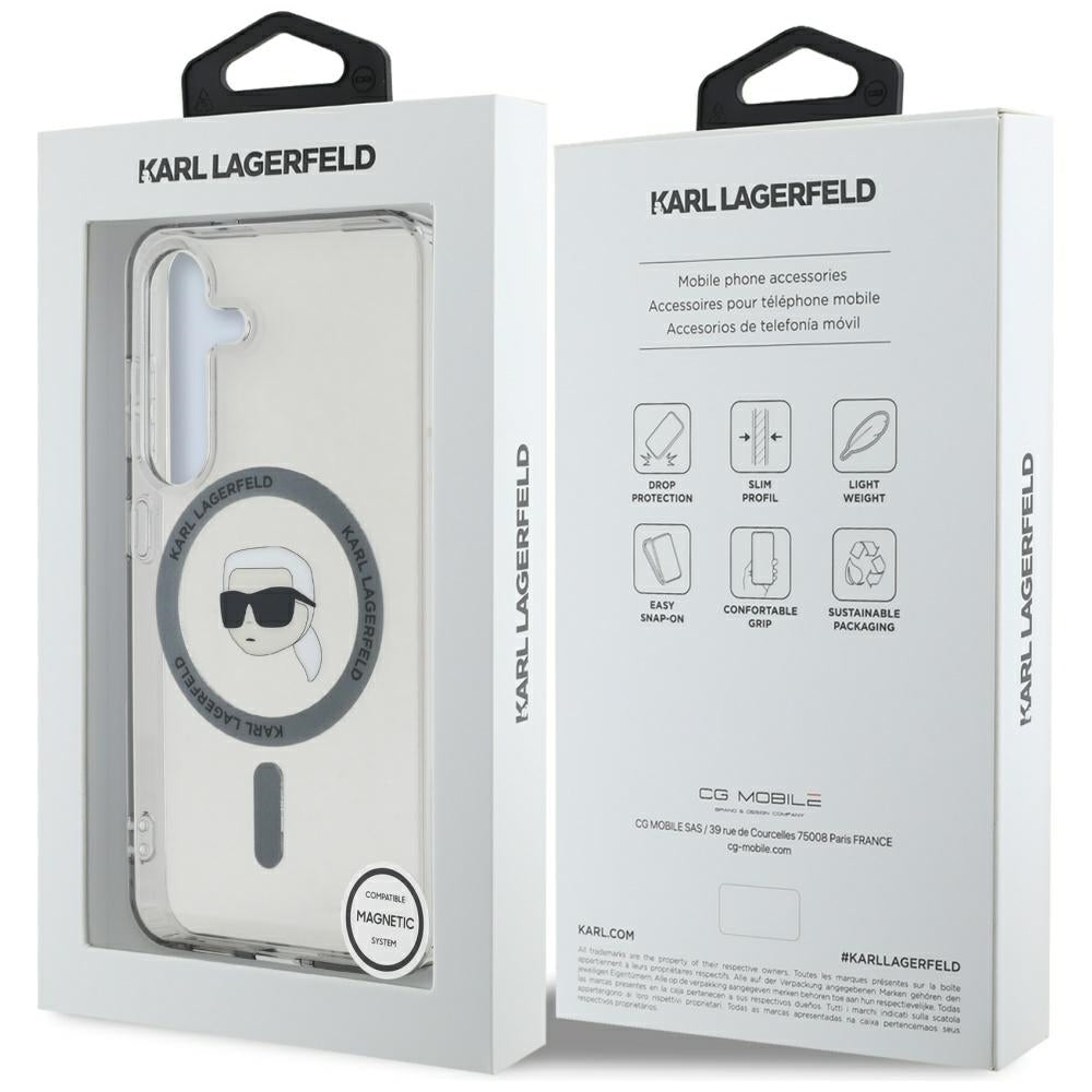 Puzdro MagSafe pre Samsung Galaxy S25 S931, Karl Lagerfeld, IML Karl's Head, Čierne