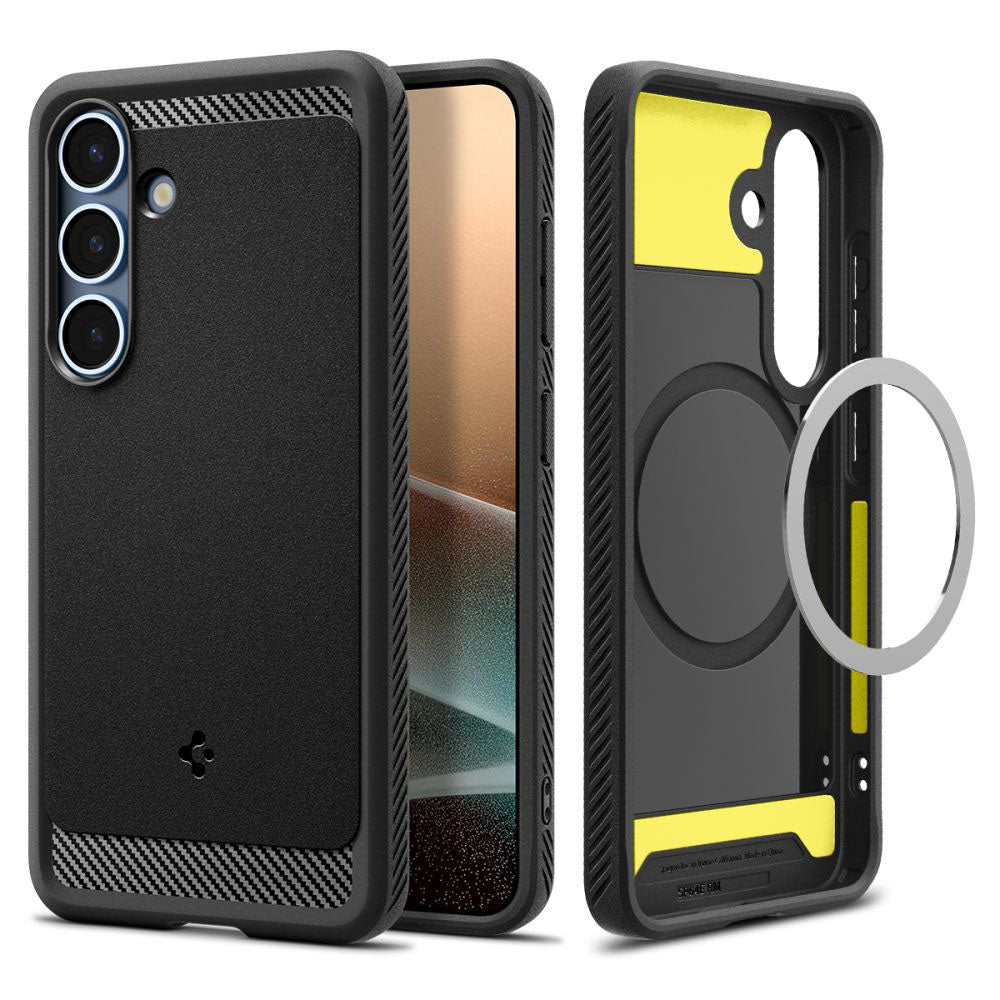 MagSafe puzdro pre Samsung Galaxy S25 S931, Spigen, Rugged Armor, Matná čierna ACS08998
