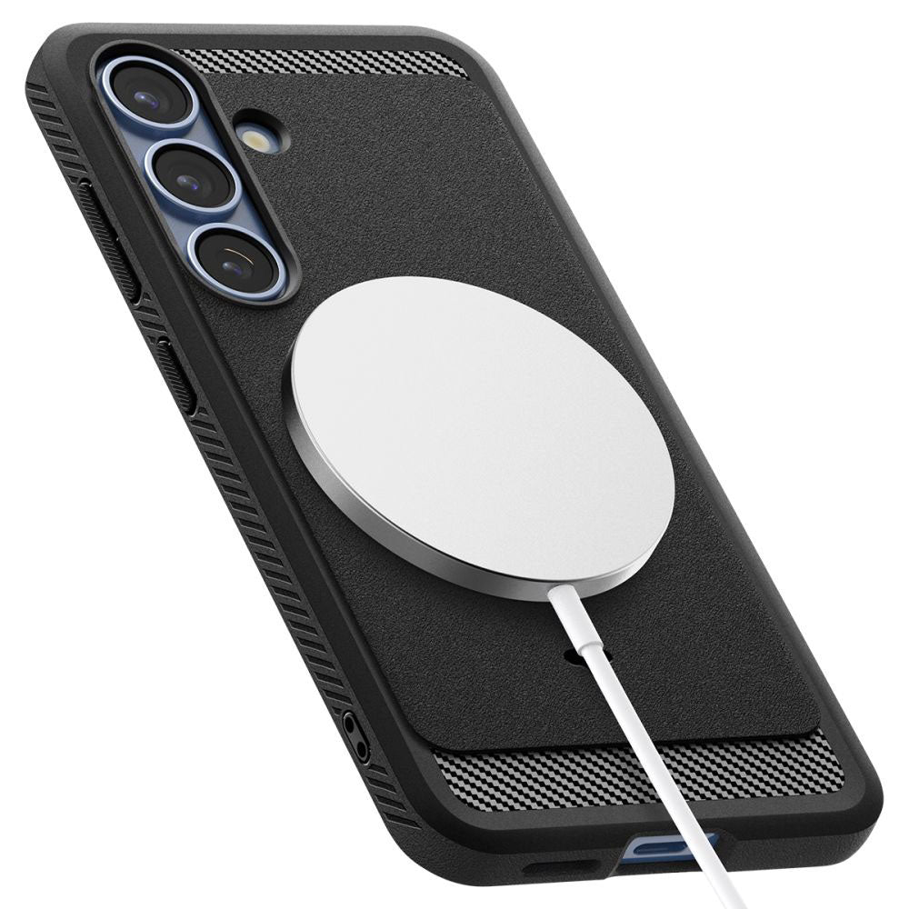MagSafe puzdro pre Samsung Galaxy S25 S931, Spigen, Rugged Armor, Matná čierna ACS08998