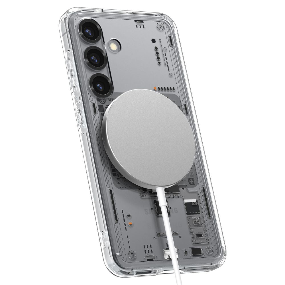 Puzdro MagSafe pre Samsung Galaxy S25 S931, Spigen, Ultra Hybrid Neo One, Transparentné ACS09470