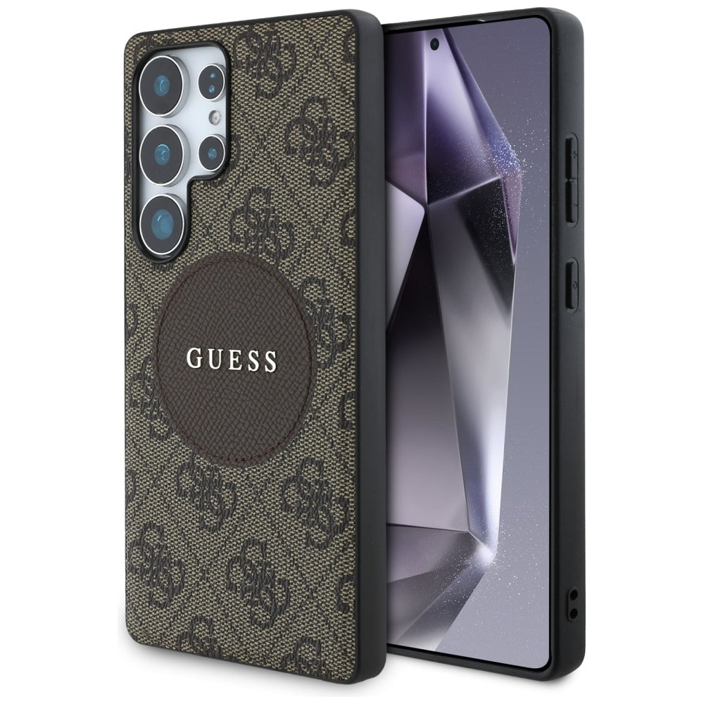 MagSafe Case for Samsung Galaxy S25 Ultra S938, Guess, 4G Circle Classic Logo, Brown