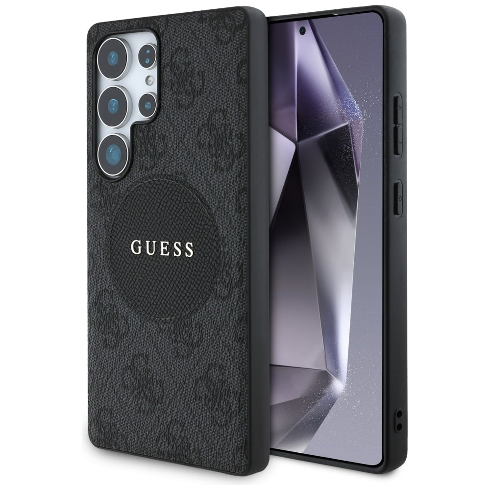 MagSafe Case for Samsung Galaxy S25 Ultra S938, Guess, 4G Circle Classic Logo, Black