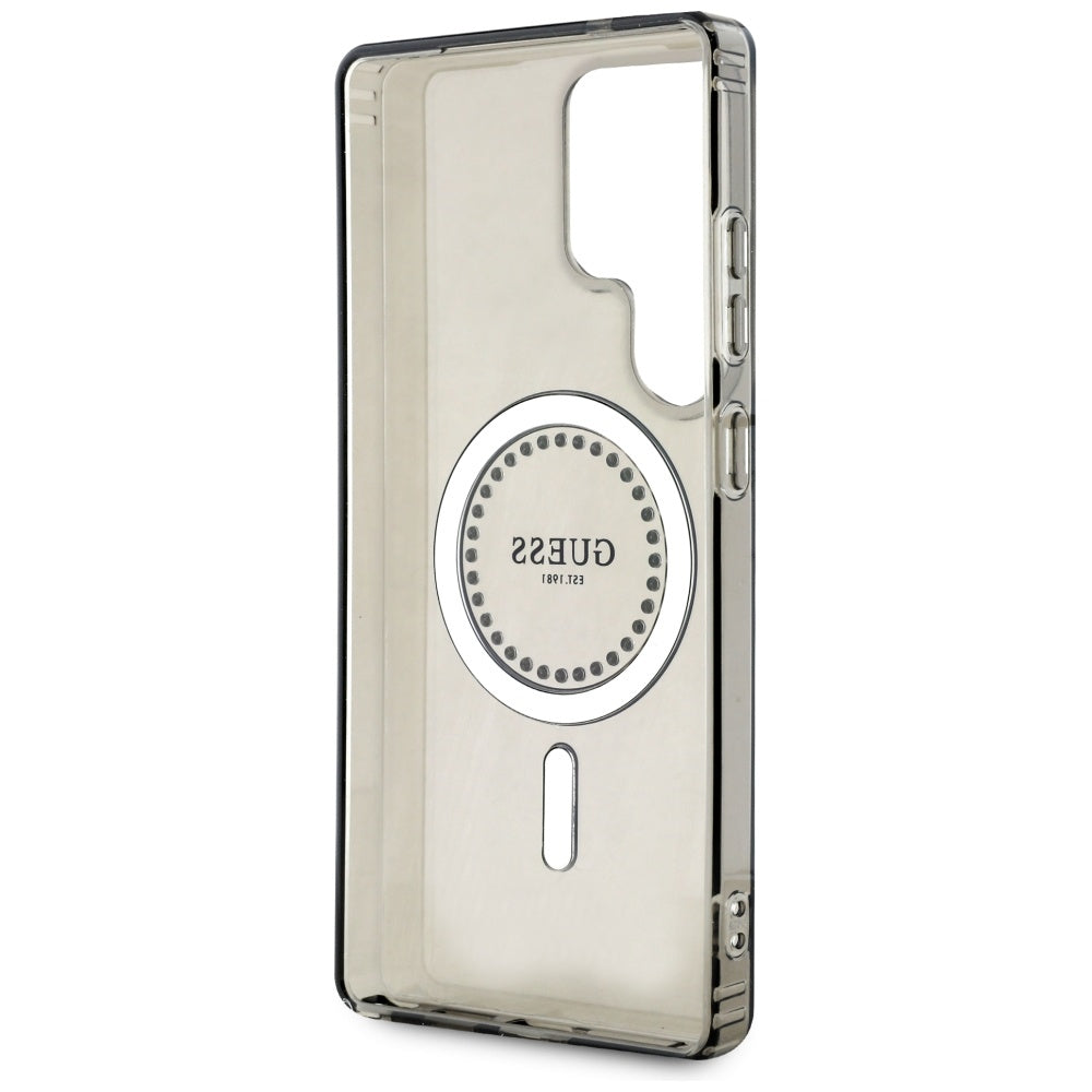 Puzdro MagSafe pre Samsung Galaxy S25 Ultra S938, Guess, IML Rhinestone, Čierne