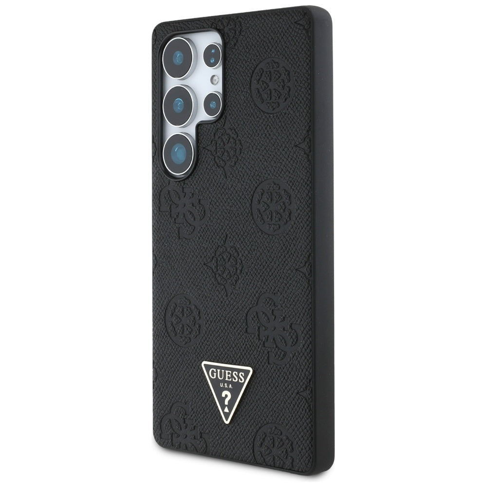 Puzdro MagSafe pre Samsung Galaxy S25 Ultra S938, Guess, Peony Grained Hot Stamp Triangle, Čierne