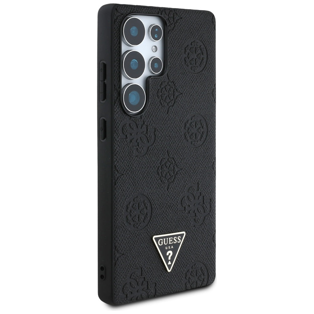 Puzdro MagSafe pre Samsung Galaxy S25 Ultra S938, Guess, Peony Grained Hot Stamp Triangle, Čierne