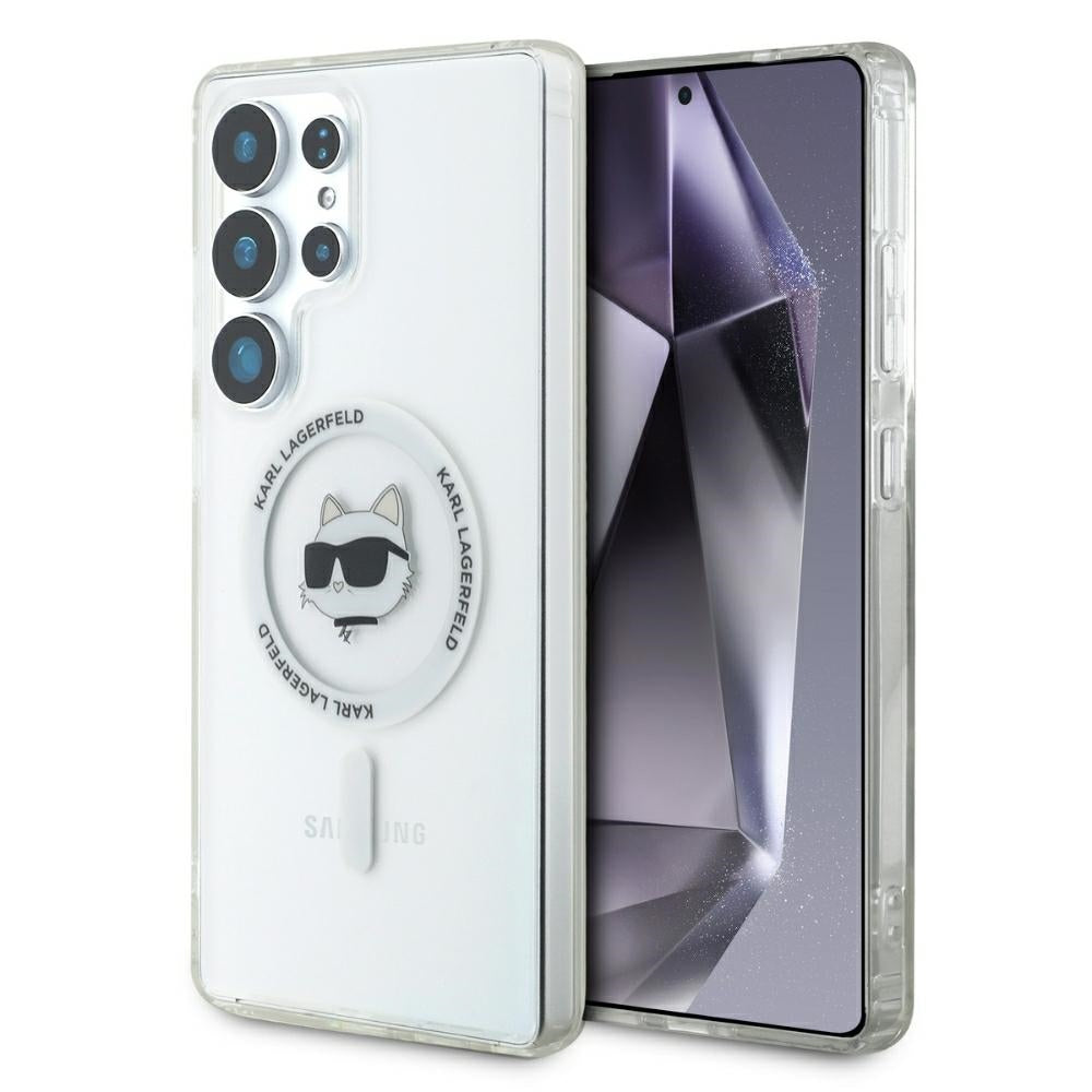 Puzdro MagSafe pre Samsung Galaxy S25 Ultra S938, Karl Lagerfeld, IML Choupette's Head, Biela