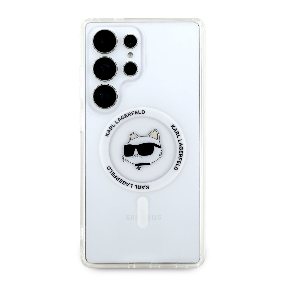 Puzdro MagSafe pre Samsung Galaxy S25 Ultra S938, Karl Lagerfeld, IML Choupette's Head, Biela
