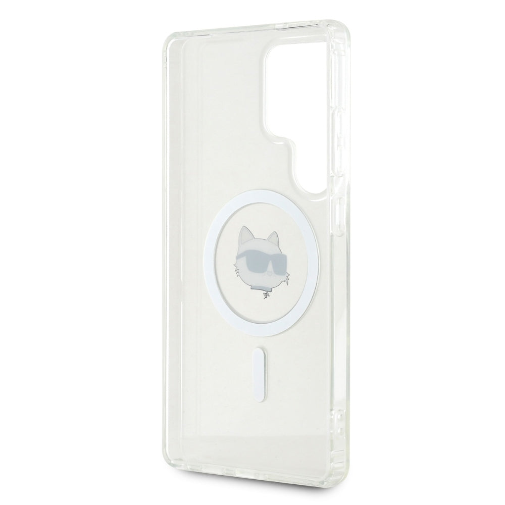 Puzdro MagSafe pre Samsung Galaxy S25 Ultra S938, Karl Lagerfeld, IML Choupette's Head, Biela