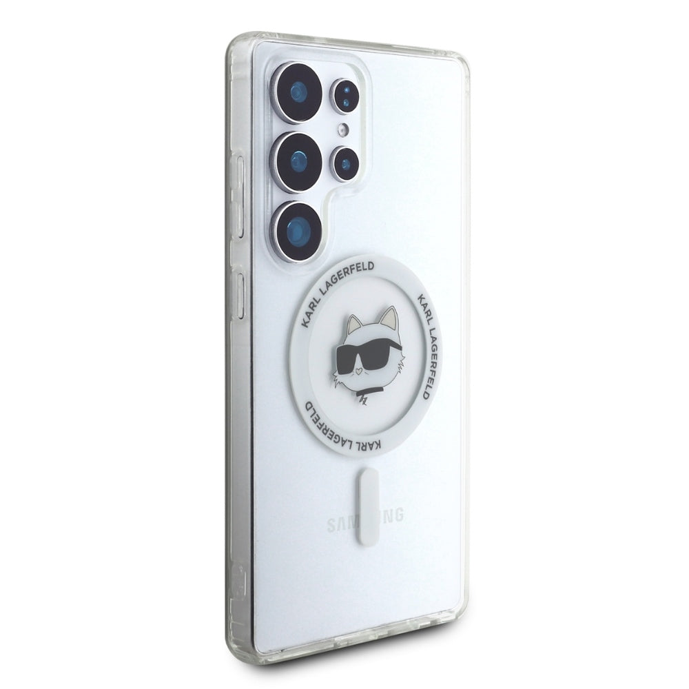 Puzdro MagSafe pre Samsung Galaxy S25 Ultra S938, Karl Lagerfeld, IML Choupette's Head, Biela