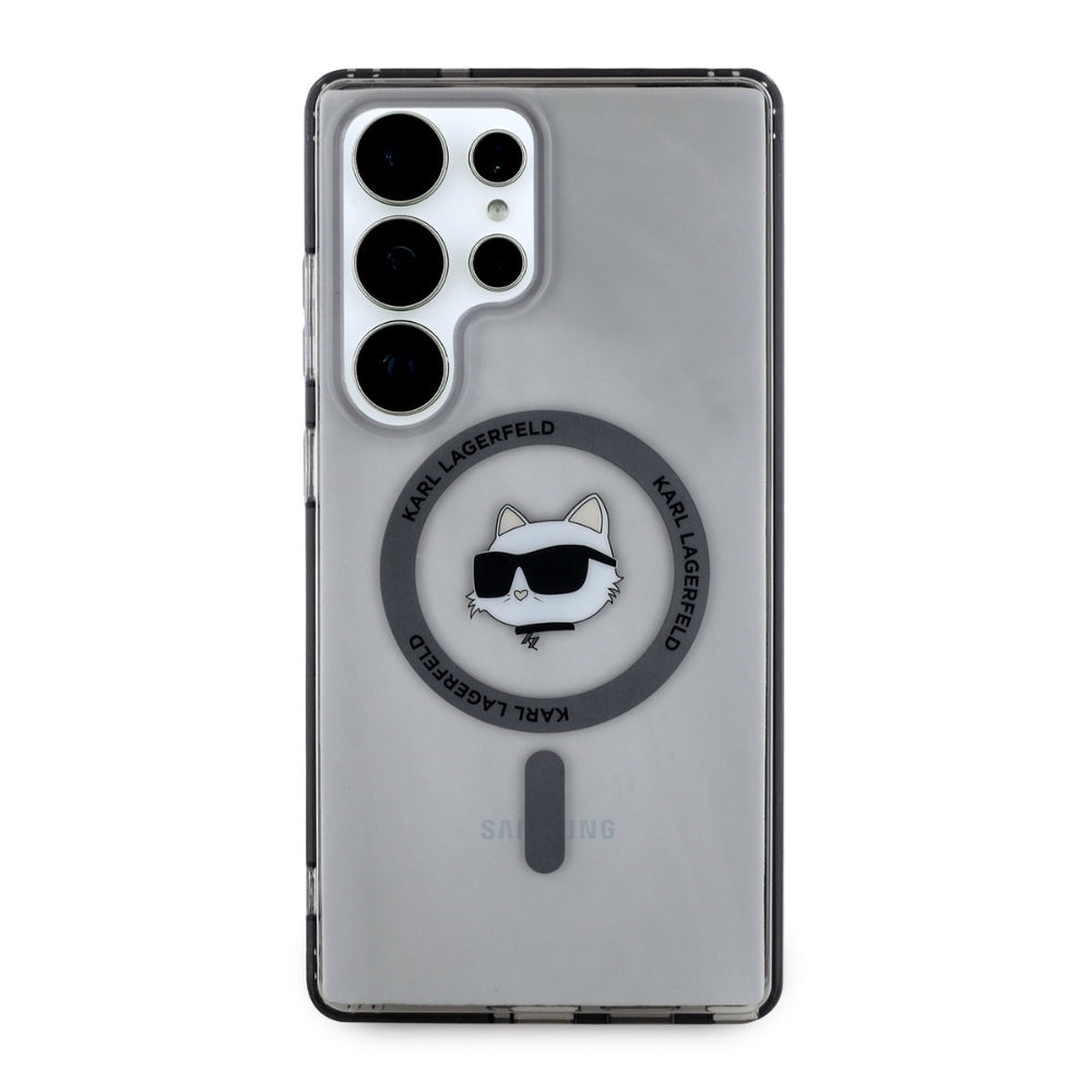 Puzdro MagSafe pre Samsung Galaxy S25 Ultra S938, Karl Lagerfeld, IML Choupette's Head, Čierne