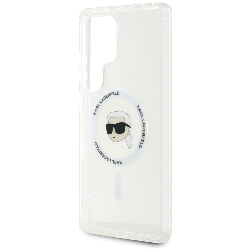 Puzdro MagSafe pre Samsung Galaxy S25 Ultra S938, Karl Lagerfeld, IML Karl's Head, Biela