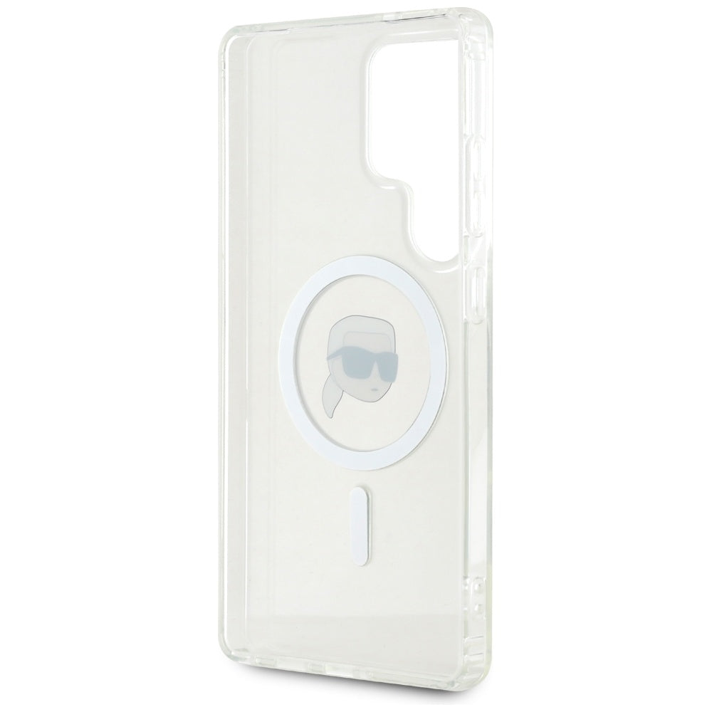 Puzdro MagSafe pre Samsung Galaxy S25 Ultra S938, Karl Lagerfeld, IML Karl's Head, Biela