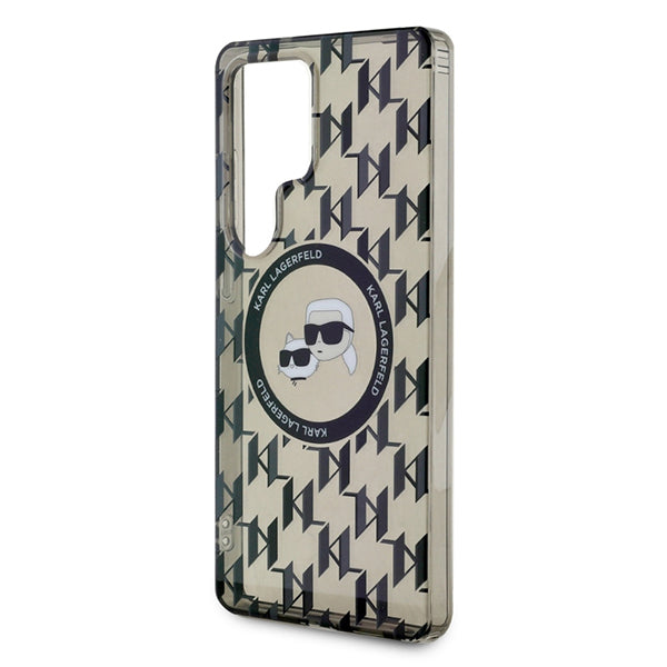 Puzdro MagSafe pre Samsung Galaxy S25 Ultra S938, Karl Lagerfeld, IML Monogram Karl & Choupette's Heads, Čierne