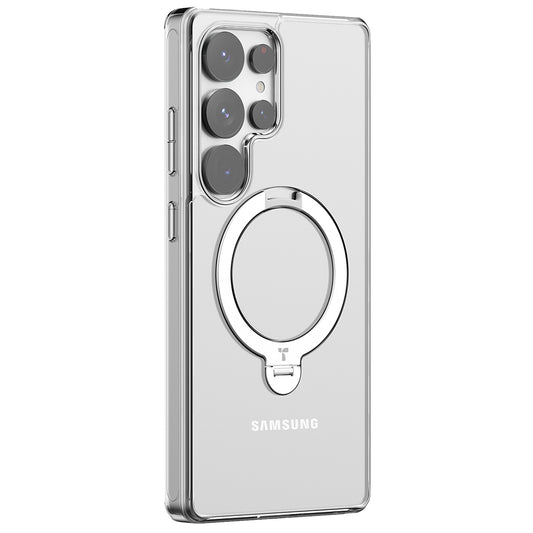 Puzdro MagSafe pre Samsung Galaxy S25 Ultra S938, Torras, Ostand Spin, Transparent