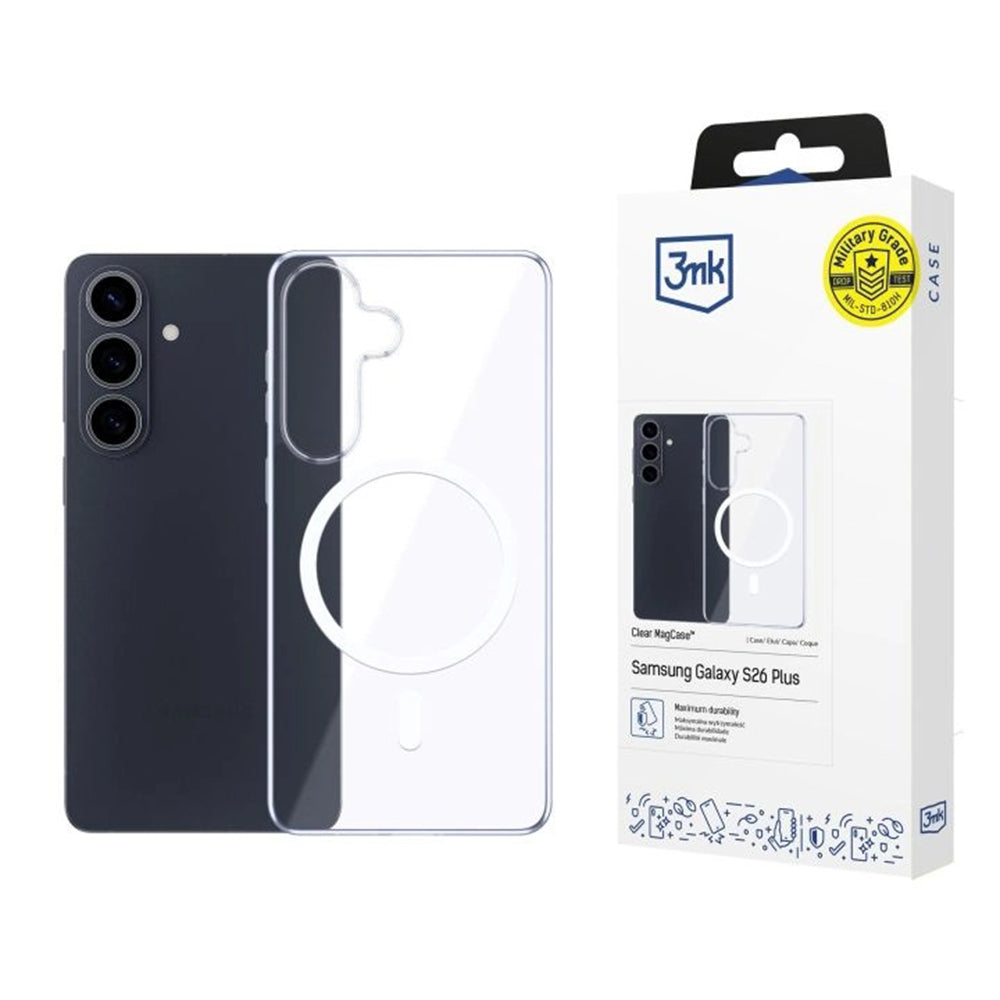 MagSafe puzdro pre Samsung Galaxy S26 S942, 3MK, Clear MagCase, priehľadné