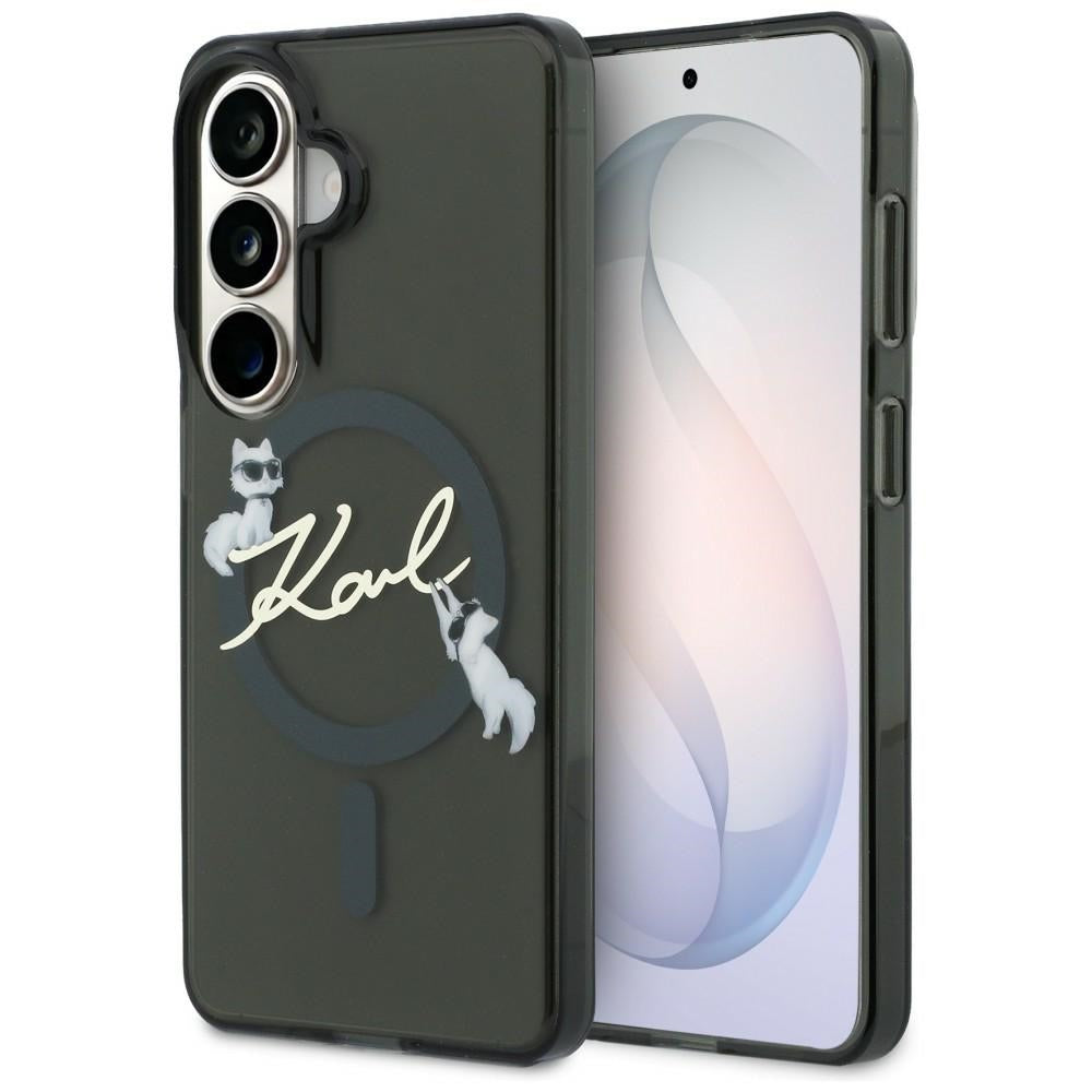 MagSafe puzdro pre Samsung Galaxy S26 Plus S947, Karl Lagerfeld, IML Choupette Karl Script Logo, Čierna