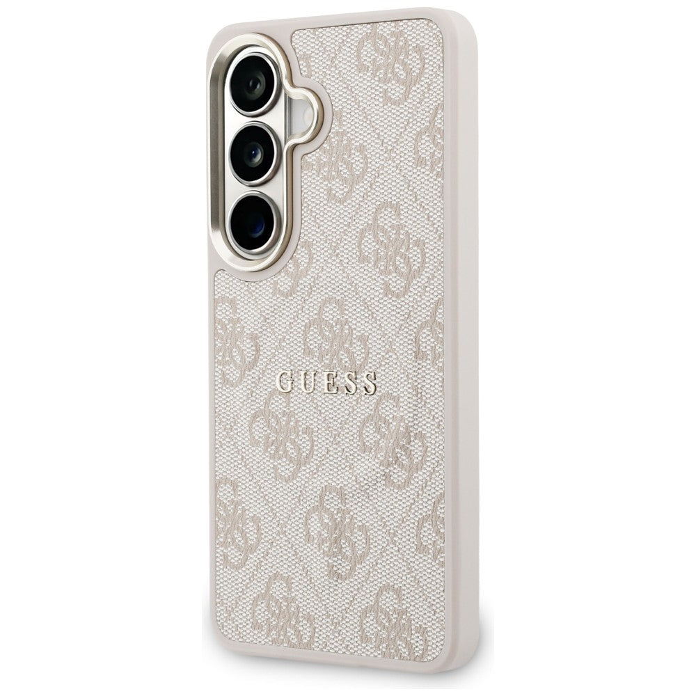 MagSafe puzdro pre Samsung Galaxy S26 S942, Guess, 4G reliéfny krúžok, ružovo čierne