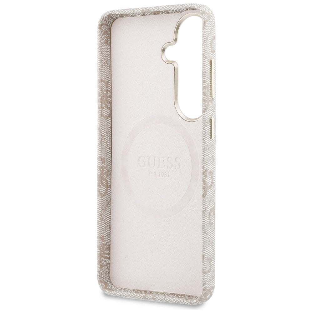 Puzdro MagSafe pre Samsung Galaxy S26 S942, Guess, 4G Script Logo, Ružové