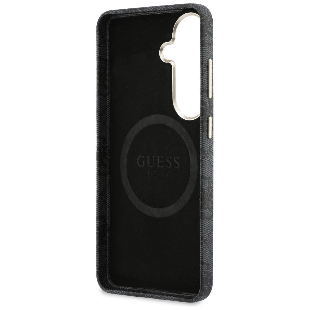 Puzdro MagSafe pre Samsung Galaxy S26 S942, Guess, 4G Triangle Logo, Čierne
