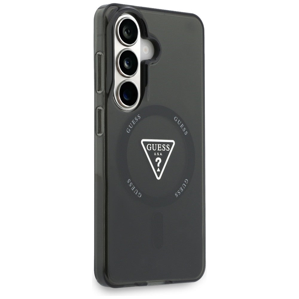 Puzdro MagSafe pre Samsung Galaxy S26 S942, Guess, IML Gradient Triangle Logo, Čierne
