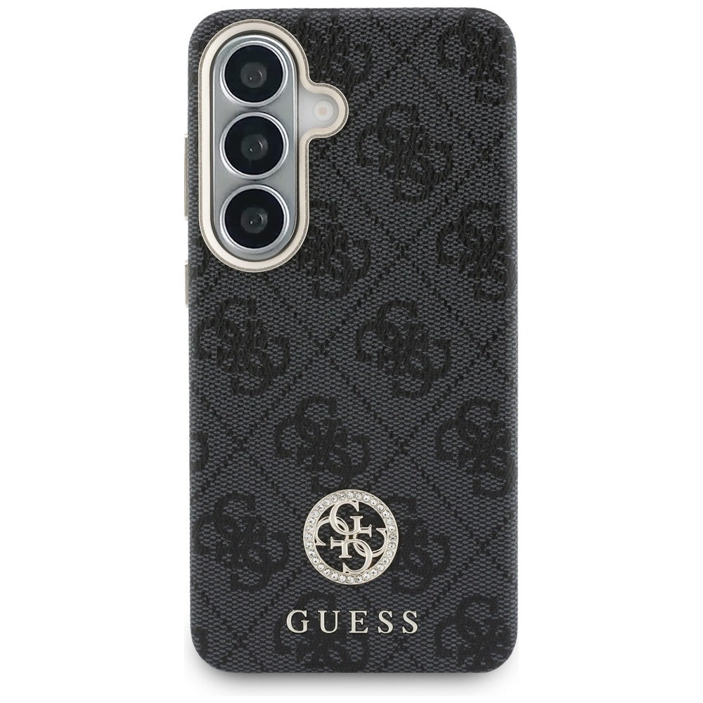 Puzdro MagSafe pre Samsung Galaxy S26 S942, Guess, Rhinestone Round Logo, Čierne