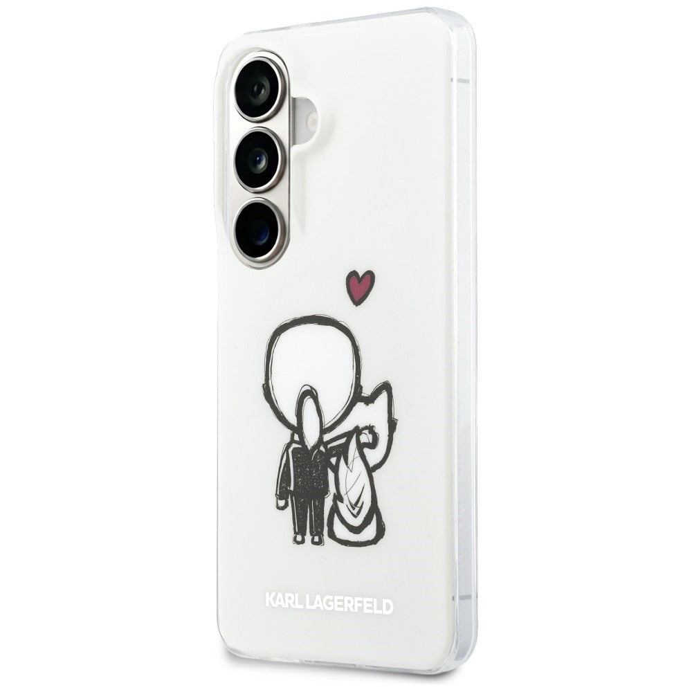 MagSafe puzdro pre Samsung Galaxy S26 S942, Karl Lagerfeld, IML Karl & Choupette Back Logo, Biele
