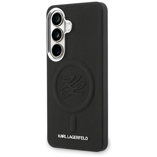 MagSafe Case for Samsung Galaxy S26 S942, Karl Lagerfeld, Initial Logo Debossed, Black