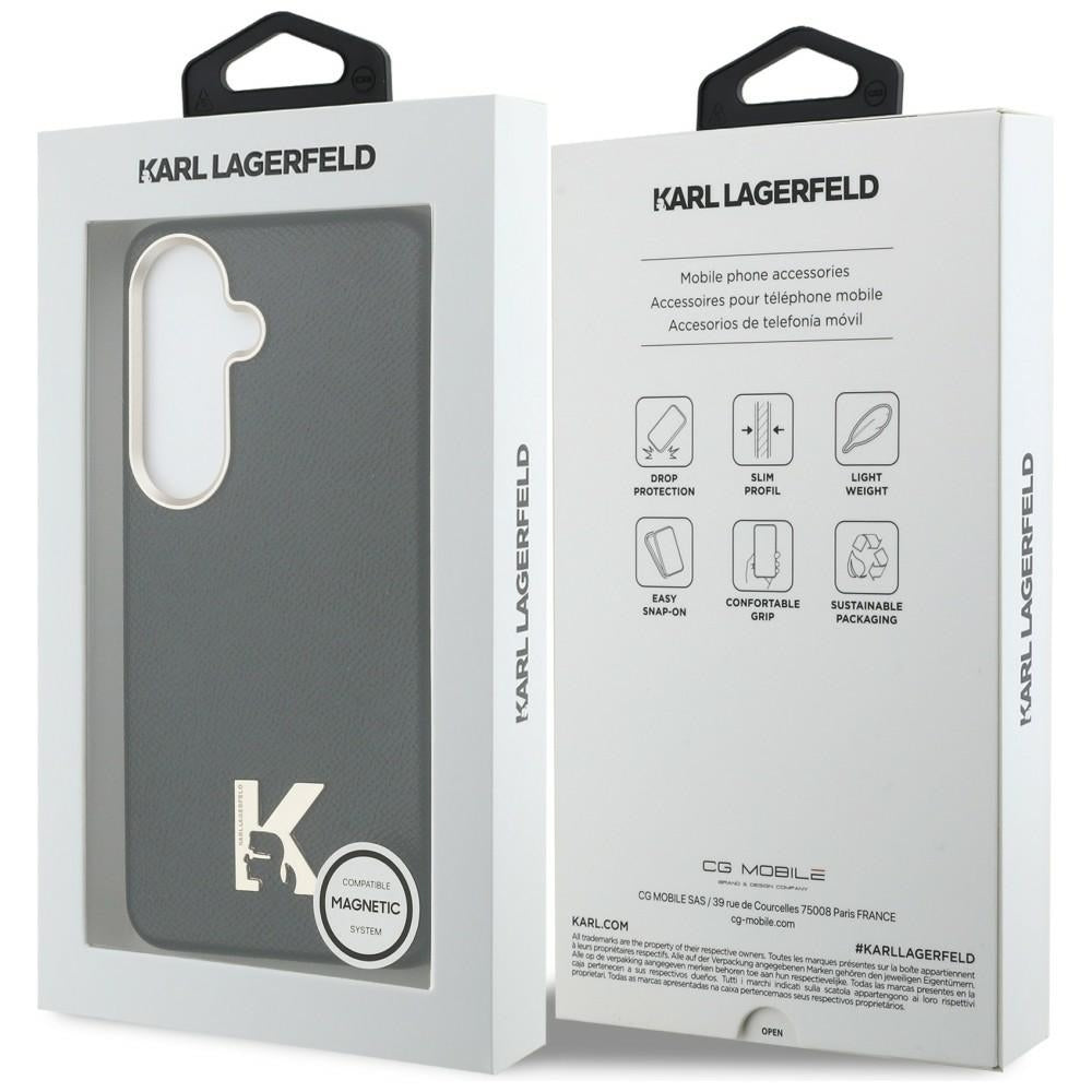 Puzdro MagSafe pre Samsung Galaxy S26 S942, Karl Lagerfeld, Karl Head Logo, Čierne