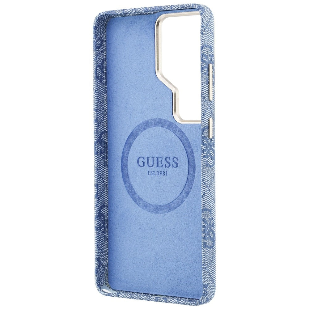 Puzdro MagSafe pre Samsung Galaxy S26 Ultra S948, Guess, 4G Script Logo, Modrá
