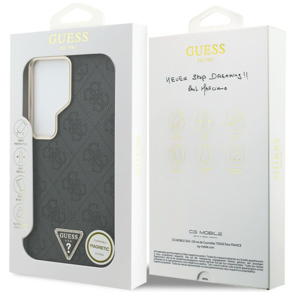 Puzdro MagSafe pre Samsung Galaxy S26 Ultra S948, Guess, 4G Triangle Logo, Čierne