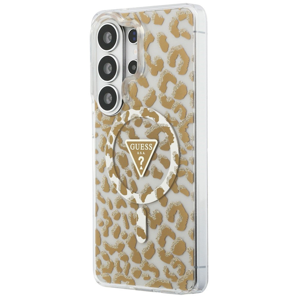 Puzdro MagSafe pre Samsung Galaxy S26 Ultra S948, Guess, IML Leopard Pattern, Hnedá