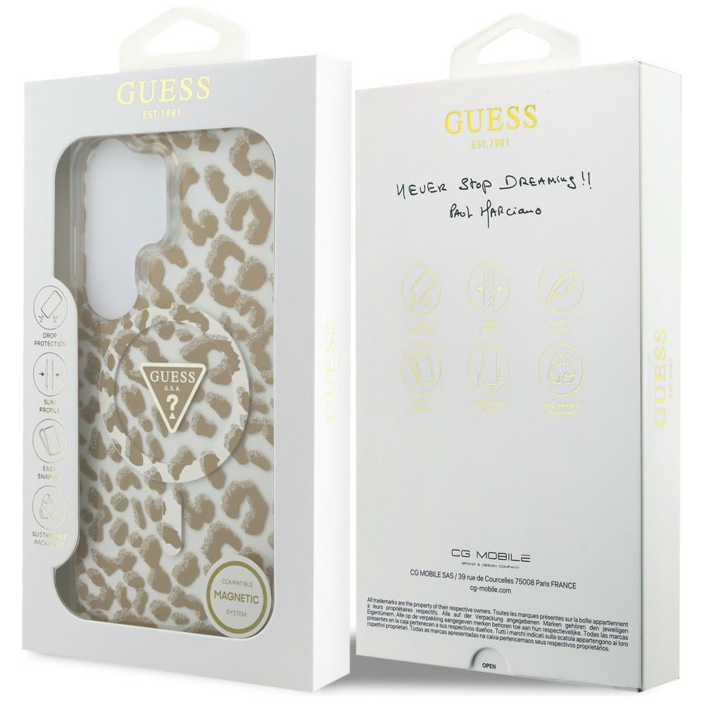 Puzdro MagSafe pre Samsung Galaxy S26 Ultra S948, Guess, IML Leopard Pattern, Hnedá