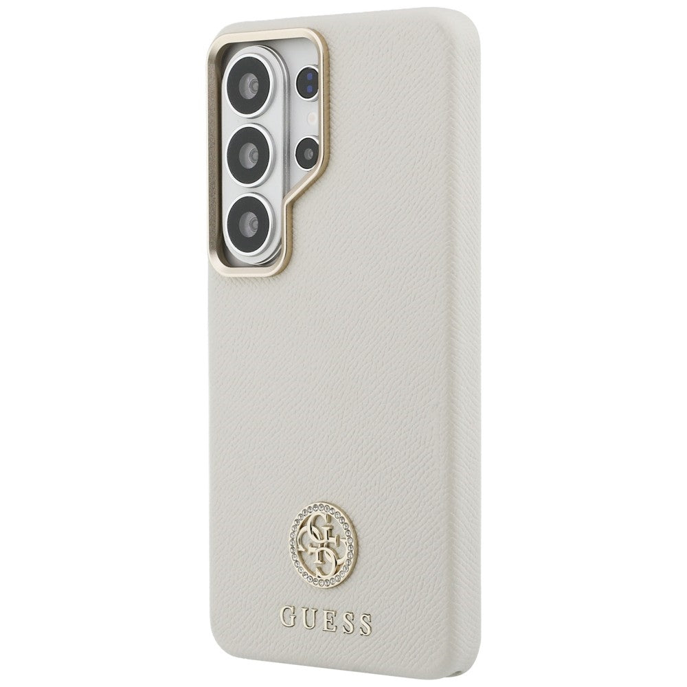 Puzdro MagSafe pre Samsung Galaxy S26 Ultra S948, Guess, Rhinestone Round Logo, Béžová