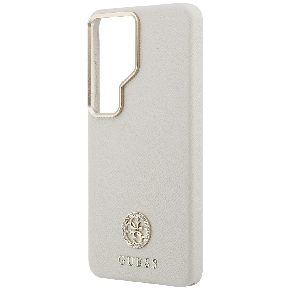 Puzdro MagSafe pre Samsung Galaxy S26 Ultra S948, Guess, Rhinestone Round Logo, Béžová