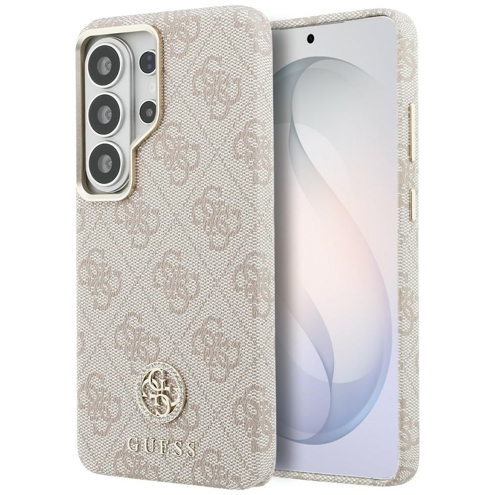 Puzdro MagSafe pre Samsung Galaxy S26 Ultra S948, Guess, Rhinestone Round Logo, Ružové