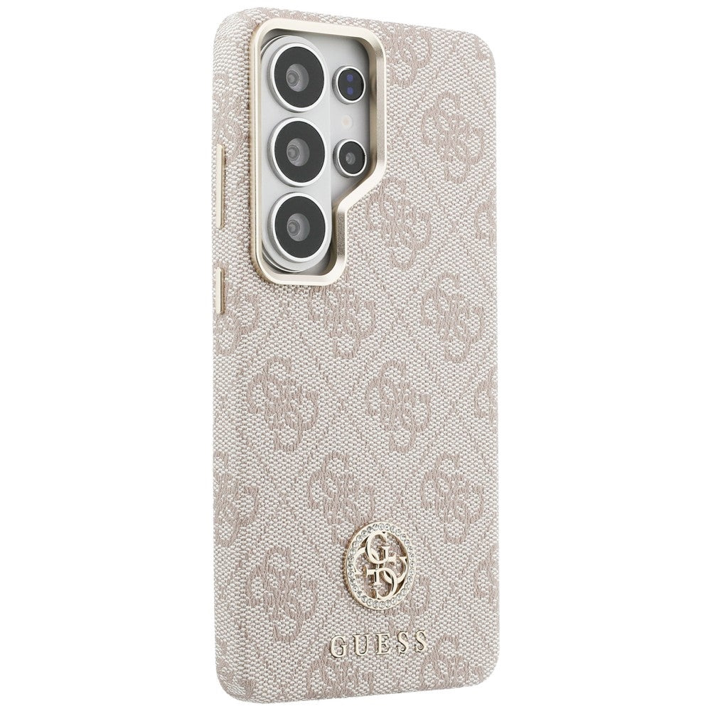 Puzdro MagSafe pre Samsung Galaxy S26 Ultra S948, Guess, Rhinestone Round Logo, Ružové