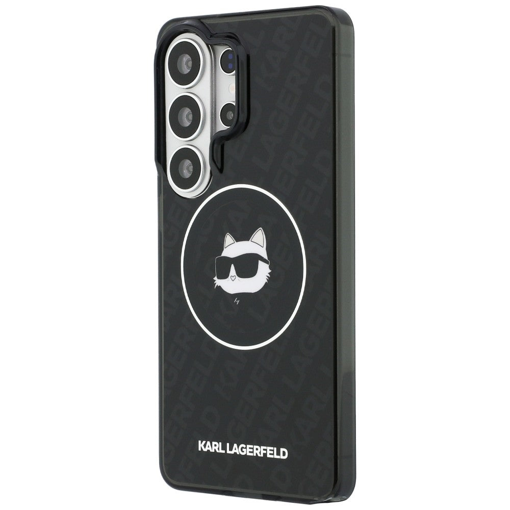 Puzdro MagSafe pre Samsung Galaxy S26 Ultra S948, Karl Lagerfeld, IML Choupette Head on KL Repeated Logo, Čierne