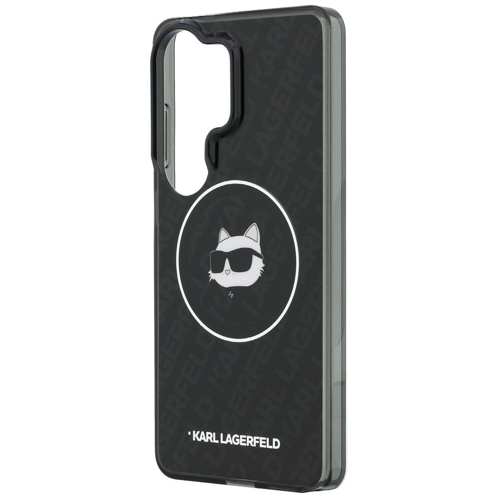Puzdro MagSafe pre Samsung Galaxy S26 Ultra S948, Karl Lagerfeld, IML Choupette Head on KL Repeated Logo, Čierne