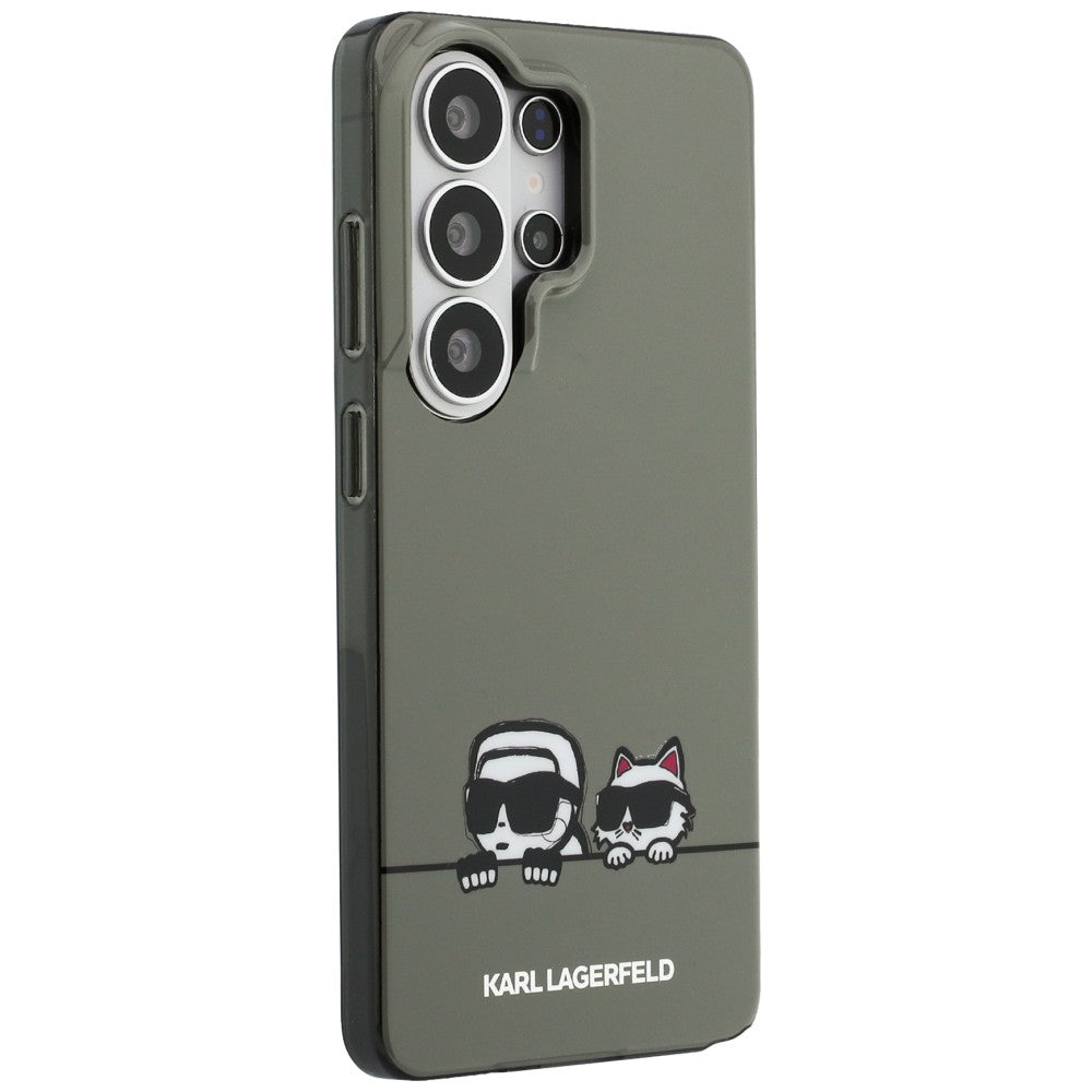 Puzdro MagSafe pre Samsung Galaxy S26 Ultra S948, Karl Lagerfeld, IML Karl & Choupette Peekaboo Logo, Čierne
