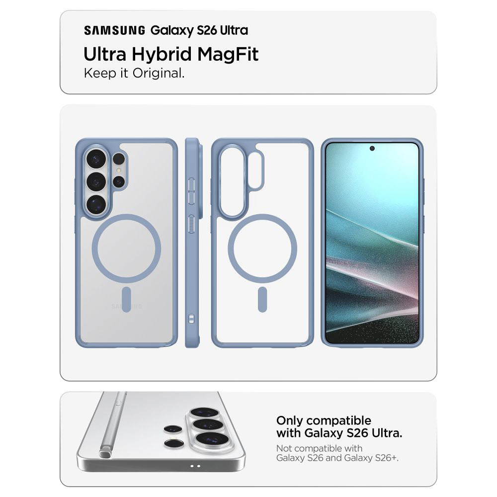 Puzdro MagSafe pre Samsung Galaxy S26 Ultra S948, Spigen, Ultra Hybrid, Modrá ACS11207