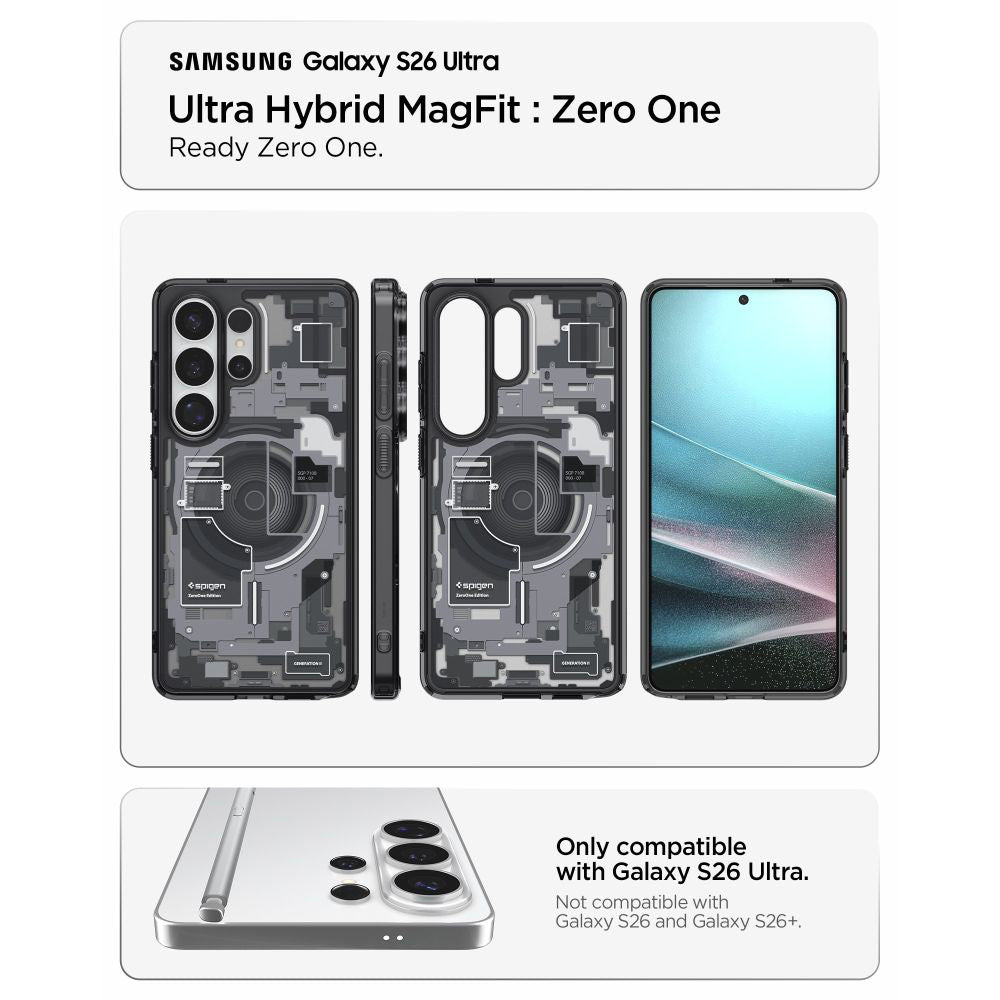 Puzdro MagSafe pre Samsung Galaxy S26 Ultra S948, Spigen, Ultra Hybrid Zero One, Čierne ACS10682