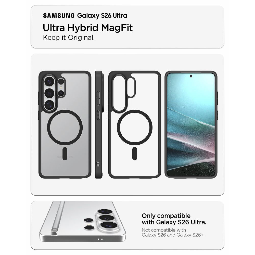 Puzdro MagSafe pre Samsung Galaxy S26 Ultra S948, Spigen, Ultra Hybrid, Matné čierne ACS10680