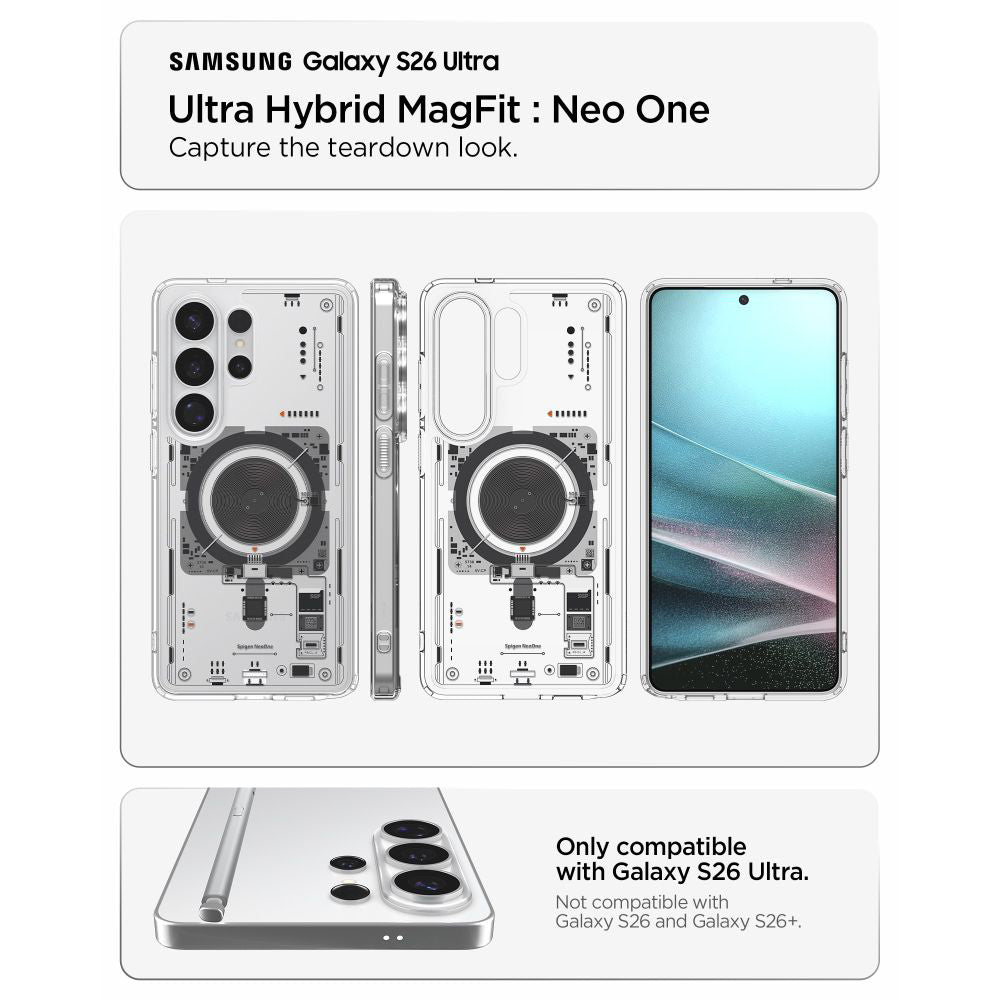 Puzdro MagSafe pre Samsung Galaxy S26 Ultra S948, Spigen, Ultra Hybrid Neo One, Transparentné ACS11206