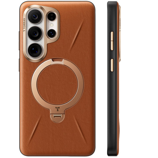 Puzdro MagSafe pre Samsung Galaxy S26 Ultra, Torras, QPRO Leather, Hnedé
