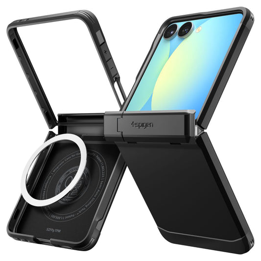 Puzdro MagSafe pre Samsung Galaxy Z Flip7 F766, Spigen, Tough Armor Pro, Čierne ACS09561
